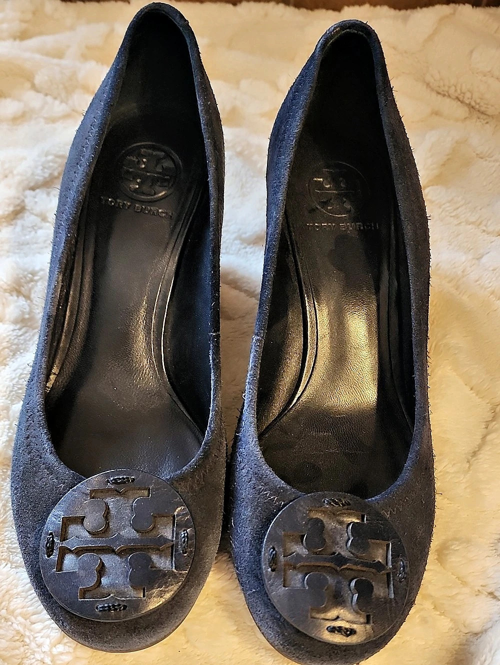 Tory Burch Chelsea Suede Wedge Pump Blue